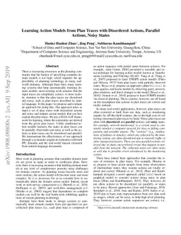 Learning Action Models from Disordered and Noisy Plan Traces
