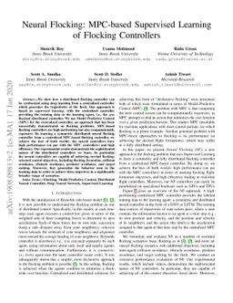 Neural Flocking: MPC-based Supervised Learning of Flocking Controllers