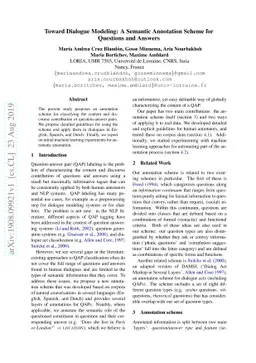 Toward Dialogue Modeling: A Semantic Annotation Scheme for Questions and
  Answers