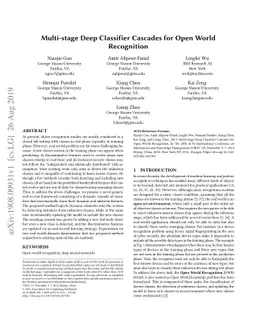 Multi-stage Deep Classifier Cascades for Open World Recognition