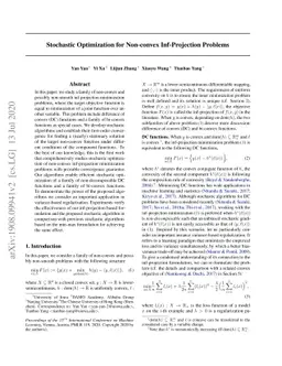 Stochastic Optimization for Non-convex Inf-Projection Problems