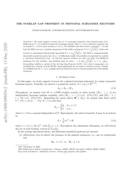The Overlap Gap Property in Principal Submatrix Recovery