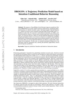 DROGON: A Trajectory Prediction Model based on Intention-Conditioned
  Behavior Reasoning