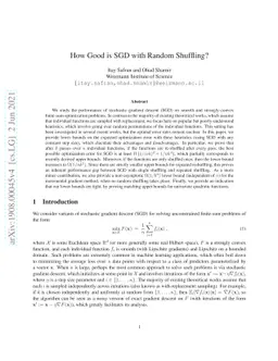 How Good is SGD with Random Shuffling?