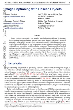 Image Captioning with Unseen Objects