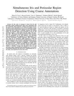 Simultaneous Iris and Periocular Region Detection Using Coarse
  Annotations