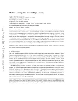 Machine Learning at the Network Edge: A Survey