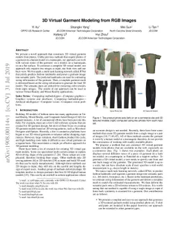 3D Virtual Garment Modeling from RGB Images