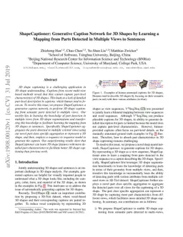 ShapeCaptioner: Generative Caption Network for 3D Shapes by Learning a
  Mapping from Parts Detected in Multiple Views to Sentences