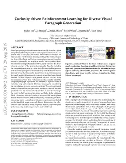 Curiosity-driven Reinforcement Learning for Diverse Visual Paragraph
  Generation
