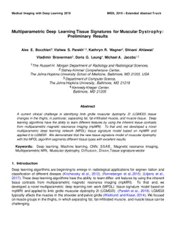 Multiparametric Deep Learning Tissue Signatures for Muscular Dystrophy:
  Preliminary Results