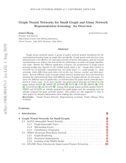 Graph Neural Networks for Small Graph and Giant Network Representation
  Learning: An Overview