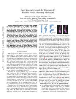 Deep Kinematic Models for Kinematically Feasible Vehicle Trajectory
  Predictions