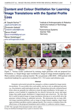 Content and Colour Distillation for Learning Image Translations with the
  Spatial Profile Loss