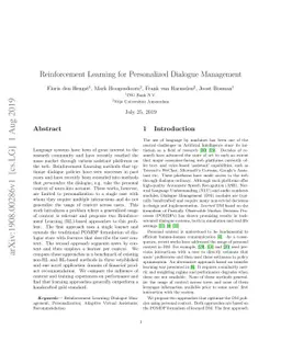Reinforcement Learning for Personalized Dialogue Management