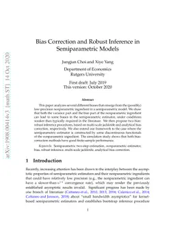 Bias Correction and Robust Inference in Semiparametric Models