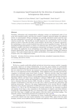 A compression based framework for the detection of anomalies in
  heterogeneous data sources