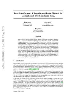 Tree-Transformer: A Transformer-Based Method for Correction of
  Tree-Structured Data