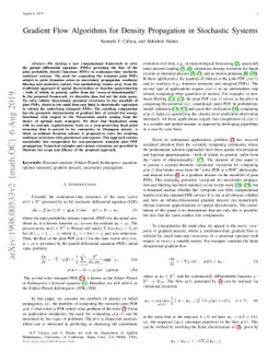 Gradient Flow Algorithms for Density Propagation in Stochastic Systems