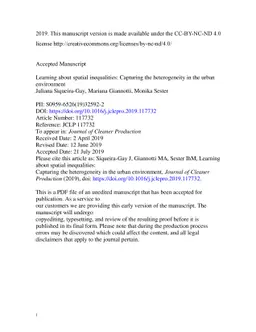 Learning about spatial inequalities: Capturing the heterogeneity in the
  urban environment