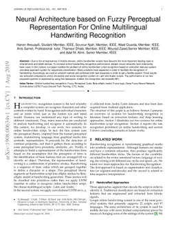 Neural Architecture based on Fuzzy Perceptual Representation For Online
  Multilingual Handwriting Recognition