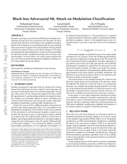 Black-box Adversarial ML Attack on Modulation Classification