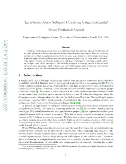 Large-Scale Sparse Subspace Clustering Using Landmarks