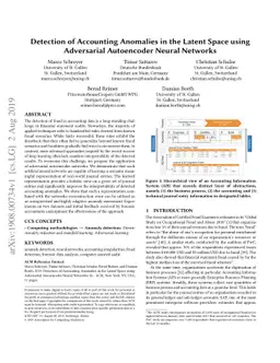 Detection of Accounting Anomalies in the Latent Space using Adversarial
  Autoencoder Neural Networks