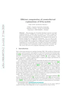 Efficient computation of counterfactual explanations of LVQ models