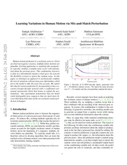 Learning Variations in Human Motion via Mix-and-Match Perturbation