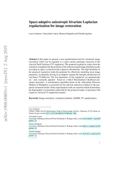 Space-adaptive anisotropic bivariate Laplacian regularization for image
  restoration