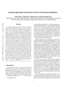 Learning Lightweight Lane Detection CNNs by Self Attention Distillation