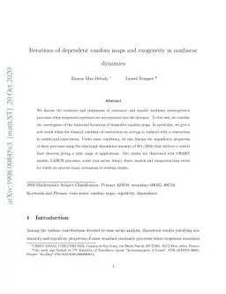 Iterations of dependent random maps and exogeneity in nonlinear dynamics