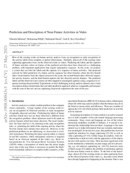Prediction and Description of Near-Future Activities in Video