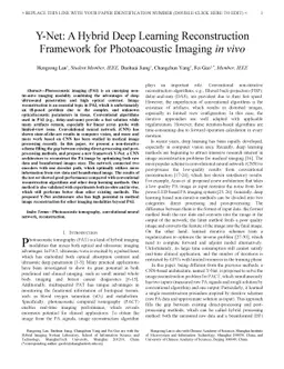 Y-Net: A Hybrid Deep Learning Reconstruction Framework for Photoacoustic
  Imaging in vivo
