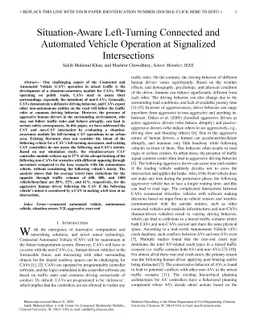 Situation-Aware Left-Turning Connected and Automated Vehicle Operation
  at Signalized Intersections