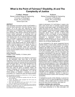 What is the Point of Fairness? Disability, AI and The Complexity of
  Justice