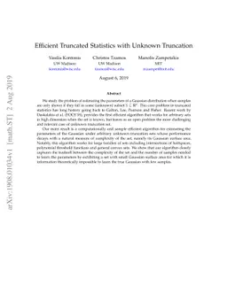 Efficient Truncated Statistics with Unknown Truncation