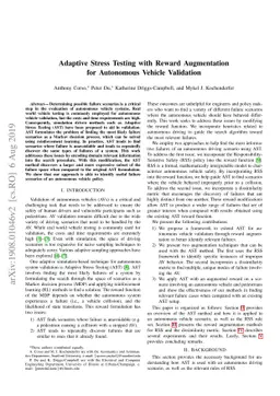 Adaptive Stress Testing with Reward Augmentation for Autonomous Vehicle
  Validation