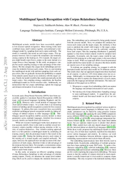 Multilingual Speech Recognition with Corpus Relatedness Sampling