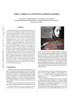 Adaloss: Adaptive Loss Function for Landmark Localization