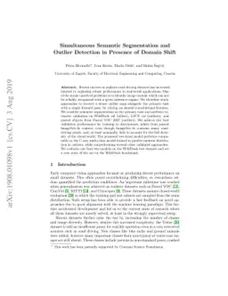 Simultaneous Semantic Segmentation and Outlier Detection in Presence of
  Domain Shift