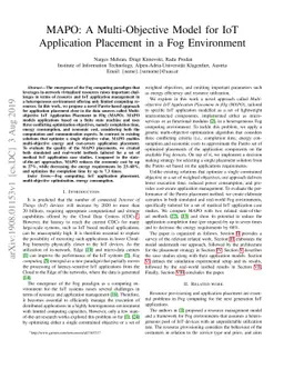 MAPO: A Multi-Objective Model for IoT Application Placement in a Fog
  Environment