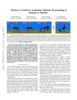Word2vec to behavior: morphology facilitates the grounding of language
  in machines