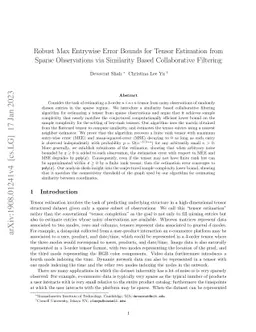 Robust Max Entrywise Error Bounds for Tensor Estimation from Sparse
  Observations via Similarity Based Collaborative Filtering