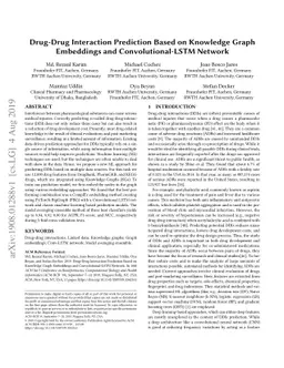 Drug-Drug Interaction Prediction Based on Knowledge Graph Embeddings and
  Convolutional-LSTM Network