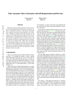 Fully Automatic Video Colorization with Self-Regularization and
  Diversity