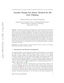 Another Simple but Faster Method for 2D Line Clipping