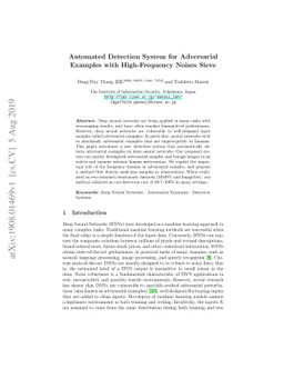 Automated Detection System for Adversarial Examples with High-Frequency
  Noises Sieve