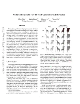 Pixel2Mesh++: Multi-View 3D Mesh Generation via Deformation